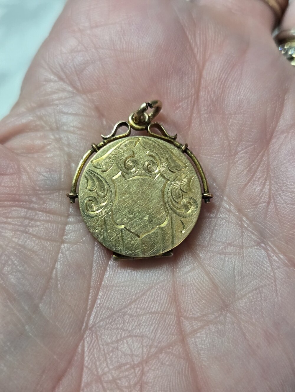 Victorian Round Gold Filled Locket Pendant